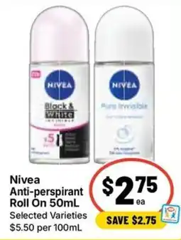 Ritchies Nivea Anti-perspirant Roll On offer