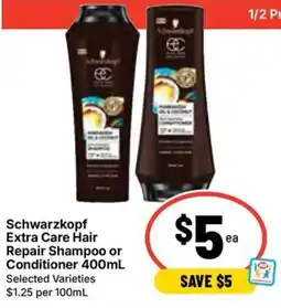 Ritchies Schwarzkopf Extra Care Hair Repair Shampoo or Conditioner offer