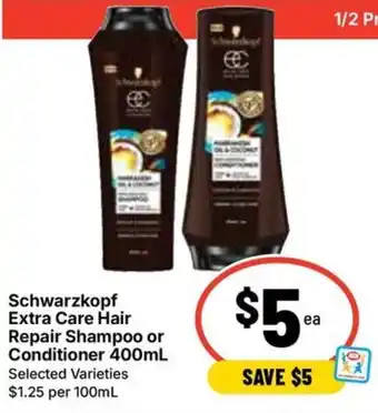 Ritchies Schwarzkopf Extra Care Hair Repair Shampoo or Conditioner offer