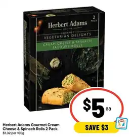 Ritchies Herbert Adams Gourmet Cream Cheese & Spinach Rolls offer