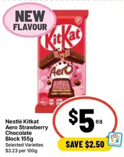 Ritchies Nestlé Kitkat Aero Strawberry Chocolate Block offer