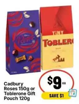 Ritchies Cadbury Roses or Toblerone Gift Pouch offer
