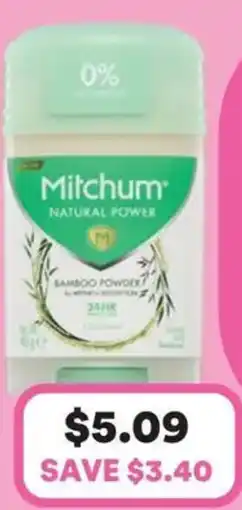 Priceline Mitchum Natural Power Deodorant stick offer
