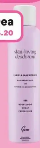 Priceline Gem skin loving deodorant vanilla & macadamia offer
