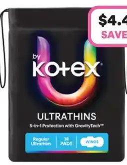 Priceline U By Kotex Regular Ultrathin Pads offer