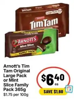 Ritchies Arnott's Tim Tam Original or Mint Slice Family Pack offer