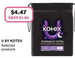 Priceline U By Kotex Extra Overnight Pads with Wings offer