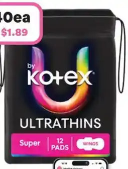 Priceline U By Kotex Super Ultrathin Pads offer