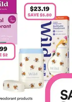 Priceline Wild refillable natural deodorant honey & cactus flower offer