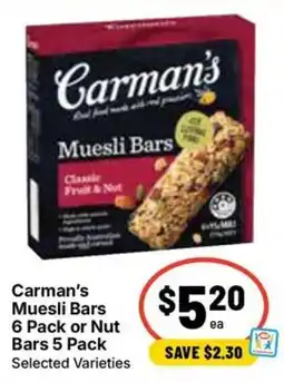 Ritchies Carman's Muesli Bars offer