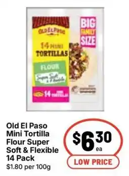 Ritchies Old El Paso Mini Tortilla Flour Super Soft & Flexible offer