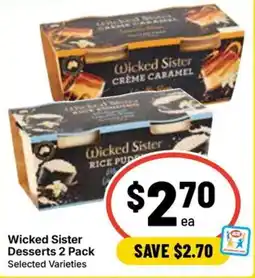 Ritchies Wicked Sister Desserts offer