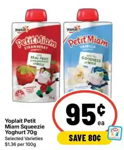 Ritchies Yoplait Petit Miam Squeezie Yoghurt offer
