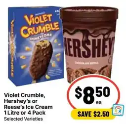 Ritchies Violet Crumble, Hershey's or Reese's Ice Cream offer