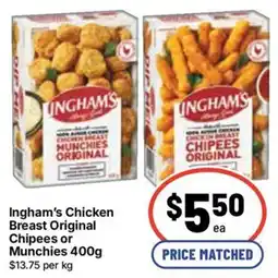 Ritchies Ingham's Chicken Breast Original Chipees or Munchies offer