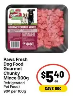 Ritchies Paws Fresh Dog Food Gourmet Chunky Mince offer