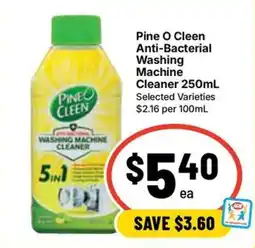 Ritchies Pine O Cleen Anti-Bacterial Washing Machine Cleaner 250mL offer