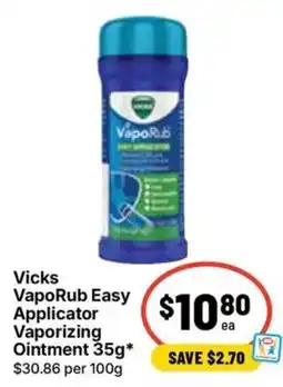 Ritchies Vicks VapoRub Easy Applicator Vaporizing Ointment offer