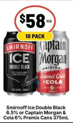 Ritchies Smirnoff Ice Double Black or Captain Morgan & Cola Premix Cans offer