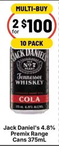 Ritchies Jack Daniel's Tennessee Whiskey Cola offer
