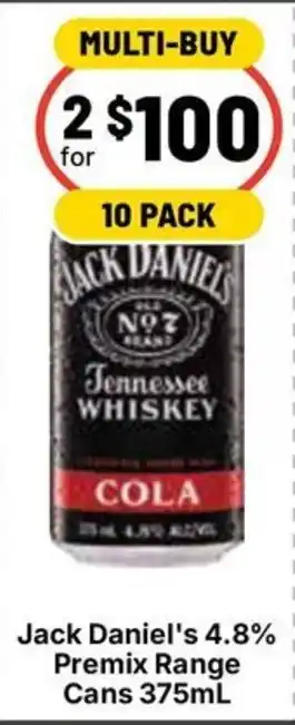 Ritchies Jack Daniel's Tennessee Whiskey Cola offer