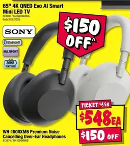 JB Hi-Fi Sony WH-1000XM6 Premium Noise Cancelling Over-Ear Headphones offer