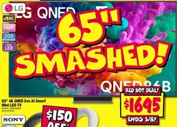 JB Hi-Fi LG 65" 4K QNED Evo AI Smart Mini LED TV offer