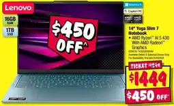 JB Hi-Fi Lenovo 14" Yoga Slim 7 Notebook offer