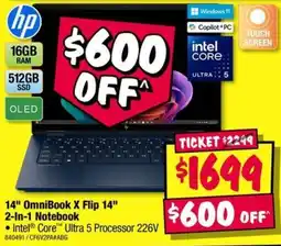 JB Hi-Fi hp 14" OmniBook X Flip 14" 2-in-1 Notebook offer