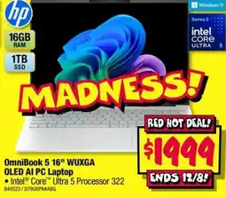 JB Hi-Fi hp OmniBook 5 16" WUXGA OLED AI PC Laptop offer