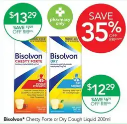 Terry White Bisolvon Chesty Forte or Dry Cough Liquid offer
