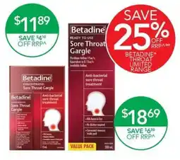 Terry White Betadine Sore Throat Gargle offer