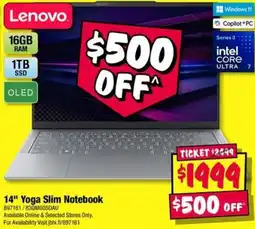 JB Hi-Fi Lenovo 14" Yoga Slim Notebook offer