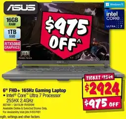 JB Hi-Fi Asus 6" FHD+ 165Hz Gaming Laptop offer