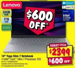 JB Hi-Fi Lenovo 14" Yoga Slim 7 Notebook offer