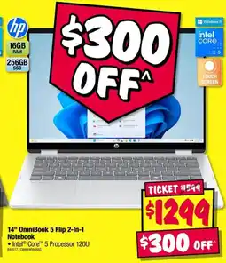 JB Hi-Fi hp 14" OmniBook 5 Flip 2-In-1 Notebook offer