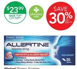Terry White Allertine Bilastine 30 tablets offer