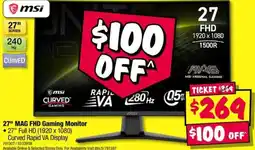 JB Hi-Fi 27" MAG FHD Gaming Monitor offer
