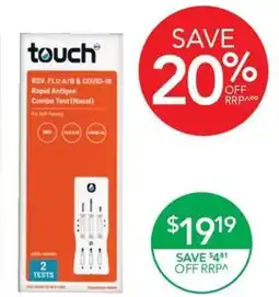Terry White TouchBio RSV, Flu A/B & COVID-19 Antigen Testing Kit offer