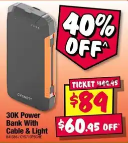 JB Hi-Fi Cygnett 30K Power Bank With Cable & Light offer