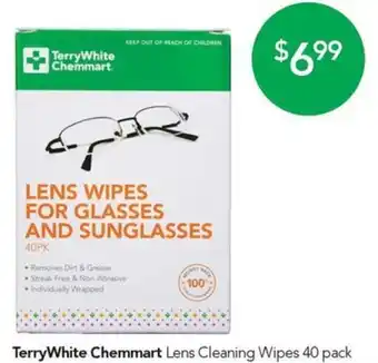 TerryWhite Chemmart Lens Cleaning Wipes