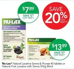 Terry White Nu-Lax Natural Laxative Senna & Prunes offer