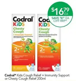 Terry White Codral Kids Chesty Cough Relief + Immunity Support offer
