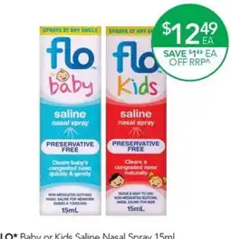Terry White flo baby or Kids Saline Nasal Spray offer
