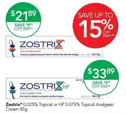 Terry White Zostrix Topical Analgesic Cream offer