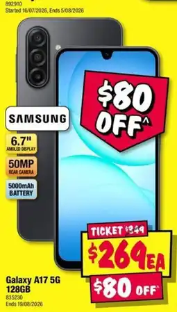 JB Hi-Fi Samsung Galaxy A17 5G 128GB offer