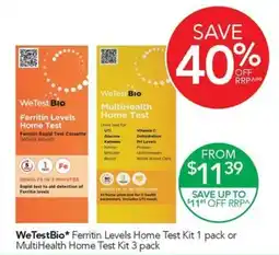 Terry White We TestBio Ferritin Levels Home Test Kit or MultiHealth Home Test Kit offer