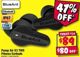 JB Hi-Fi BlueAnt Pump Air X3 TWS Fitness Earbuds offer
