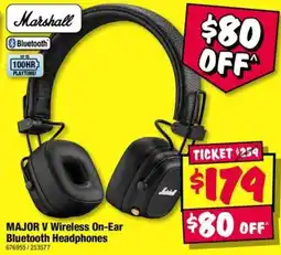 JB Hi-Fi Marshall MAJOR V Wireless On-Ear Bluetooth Headphones offer