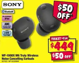 JB Hi-Fi WF 1000X M6 Truly Wireless Noise Cancelling Earbuds offer